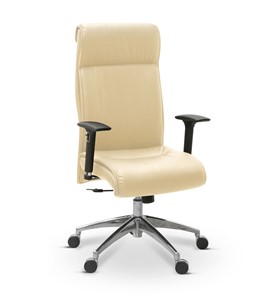 Офисное кресло Dark (подлокотники 3D) натуральная кожа с компаньоном / бежевая Savanna во Владивостоке
