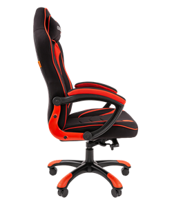 Кресло игровое CHAIRMAN GAME 28 Полиэстер комбинированная ткань красный/черный в Артеме - предосмотр 3