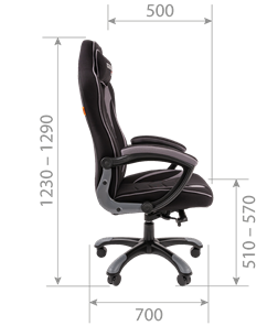 Кресло игровое CHAIRMAN GAME 28 Полиэстер комбинированная ткань оранжевый/черный в Артеме - предосмотр 4