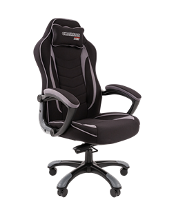 Кресло игровое CHAIRMAN GAME 28 Полиэстер комбинированная ткань серый/черный в Артеме