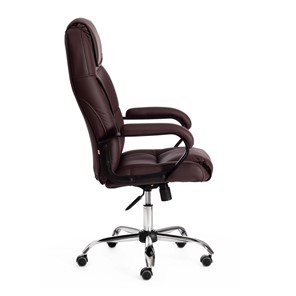 Офисное кресло BERGAMO Хром (22) кож/зам, коричневый, арт.19369 в Артеме - предосмотр 1