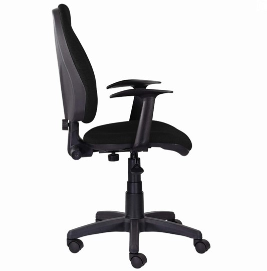 Кресло офисное Brabix Comfort MG-321, регулируемая эргономичная спинка, ткань, черное в Артеме - изображение 1