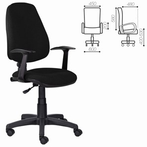 Кресло офисное Brabix Comfort MG-321, регулируемая эргономичная спинка, ткань, черное в Артеме - предосмотр 5