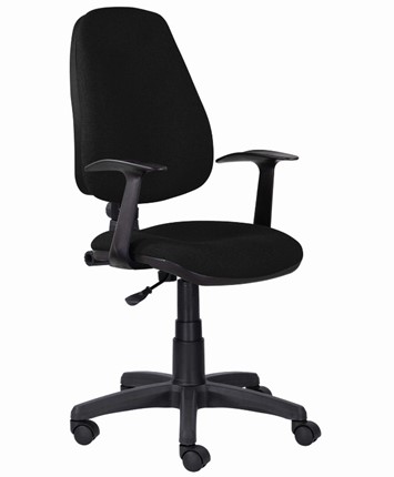 Кресло офисное Brabix Comfort MG-321, регулируемая эргономичная спинка, ткань, черное во Владивостоке - изображение