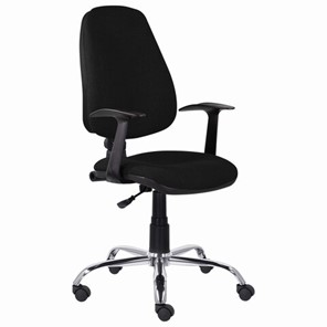 Офисное кресло BRABIX "Comfort MG-322", хром, регулируемая эргономичная спинка, ткань, черное, 532558 в Артеме