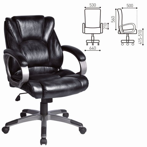Офисное кресло BRABIX "Eldorado EX-504", экокожа, черное, 530874 во Владивостоке - изображение 3