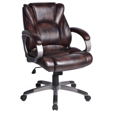 Офисное кресло BRABIX "Eldorado EX-504", экокожа, коричневое, 530875 в Артеме - изображение 3