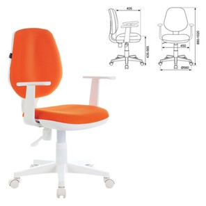Кресло офисное Brabix Fancy MG-201W (с подлокотниками, пластик белый, оранжевое) 532410 в Находке - предосмотр 3