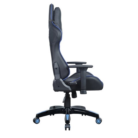 Офисное кресло BRABIX "GT Carbon GM-120", две подушки, экокожа, черное/синее, 531930 во Владивостоке - изображение 4