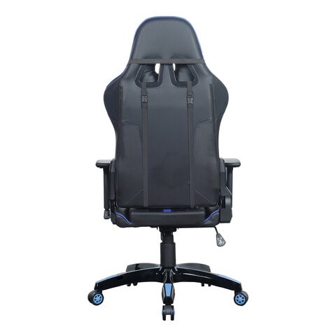 Офисное кресло BRABIX "GT Carbon GM-120", две подушки, экокожа, черное/синее, 531930 в Артеме - изображение 6