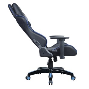 Офисное кресло BRABIX "GT Carbon GM-120", две подушки, экокожа, черное/синее, 531930 в Артеме - предосмотр 7