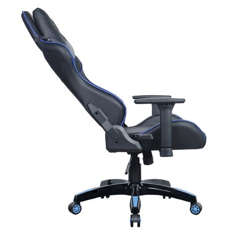 Офисное кресло BRABIX "GT Carbon GM-120", две подушки, экокожа, черное/синее, 531930 во Владивостоке - изображение 7