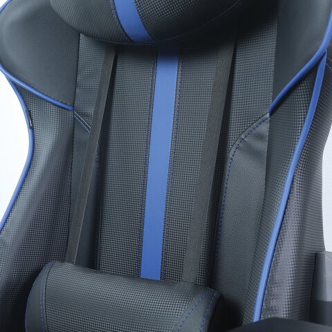 Офисное кресло BRABIX "GT Carbon GM-120", две подушки, экокожа, черное/синее, 531930 во Владивостоке - изображение 9