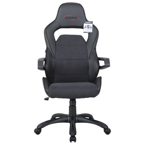 Кресло офисное Brabix Nitro GM-001 (ткань, экокожа, черное) 531817 в Артеме - изображение 4