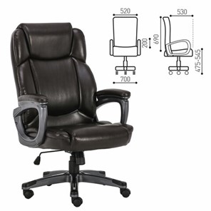 Кресло Brabix Premium Favorite EX-577 (пружинный блок, рециклир. кожа, коричневое) 531936 в Артеме - предосмотр 14