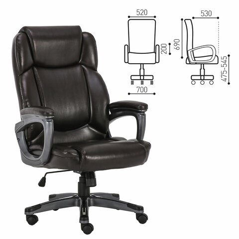 Кресло Brabix Premium Favorite EX-577 (пружинный блок, рециклир. кожа, коричневое) 531936 в Артеме - изображение 14