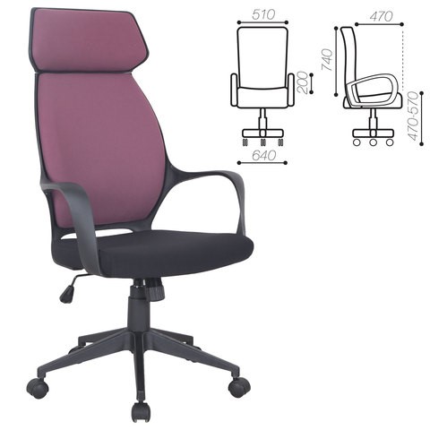Офисное кресло Brabix Premium Galaxy EX-519 (ткань, черное/терракотовое) 531570 в Артеме - изображение 1