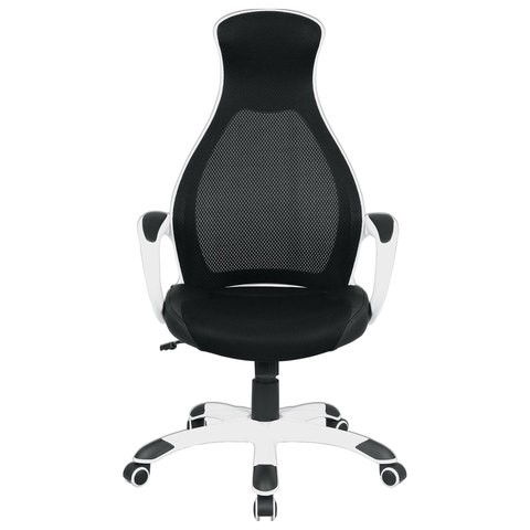 Кресло Brabix Premium Genesis EX-517 (пластик белый, ткань/экокожа/сетка черная) 531573 во Владивостоке - изображение 3
