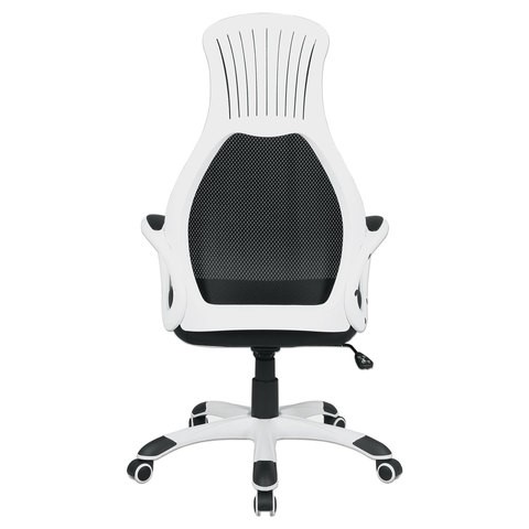 Кресло Brabix Premium Genesis EX-517 (пластик белый, ткань/экокожа/сетка черная) 531573 во Владивостоке - изображение 4