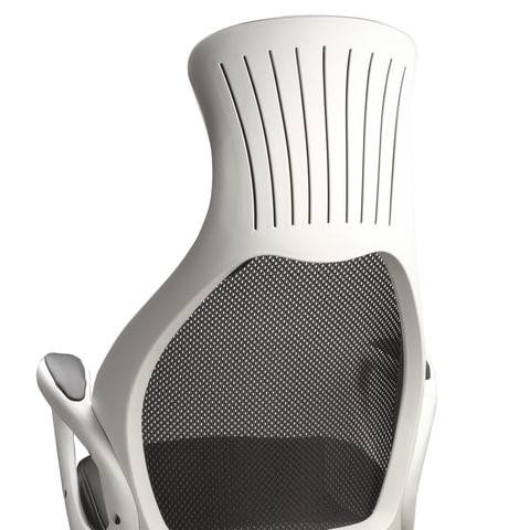 Кресло Brabix Premium Genesis EX-517 (пластик белый, ткань/экокожа/сетка черная) 531573 во Владивостоке - изображение 7