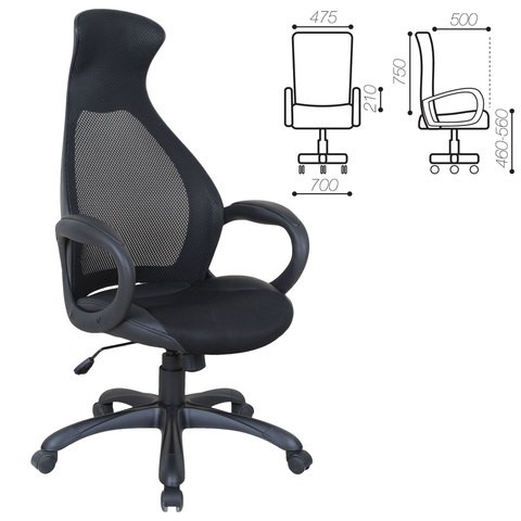 Офисное кресло Brabix Premium Genesis EX-517 (пластик черный, ткань/экокожа/сетка черная)   531574 во Владивостоке - изображение 1