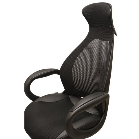 Офисное кресло Brabix Premium Genesis EX-517 (пластик черный, ткань/экокожа/сетка черная)   531574 в Артеме - изображение 8