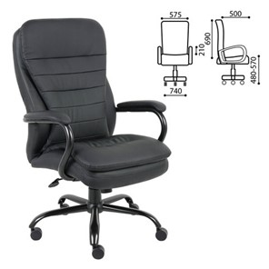 Офисное кресло BRABIX PREMIUM "Heavy Duty HD-001", усиленное, НАГРУЗКА до 200 кг, экокожа, 531015 в Артеме - предосмотр 1