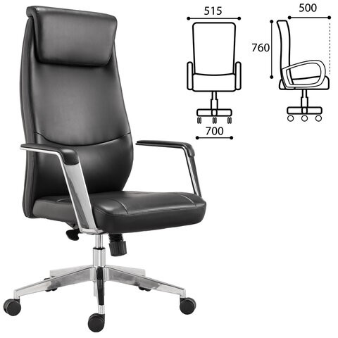 Офисное кресло BRABIX PREMIUM "Jazz EX-757", синхромеханизм, алюминий, экокожа, черное, 532489 в Артеме - изображение 5