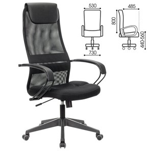 Кресло офисное Brabix Premium Stalker EX-608 PL (ткань-сетка/кожзам, черное) 532090 в Уссурийске - предосмотр 11