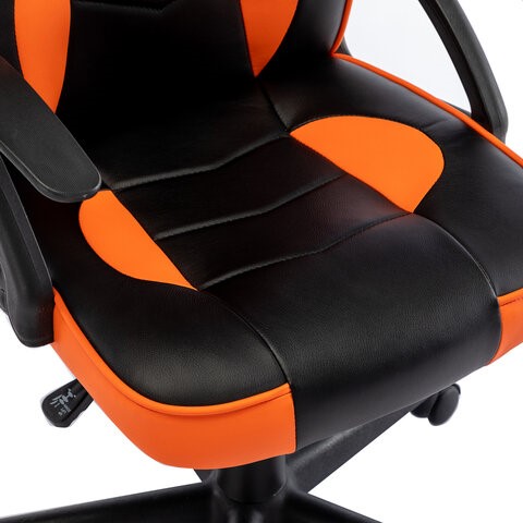 Офисное кресло BRABIX "Shark GM-203", экокожа, черное/оранжевое, 532513 во Владивостоке - изображение 6