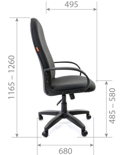 Кресло офисное CHAIRMAN 279, экокожа, цвет черный в Артеме - изображение 3
