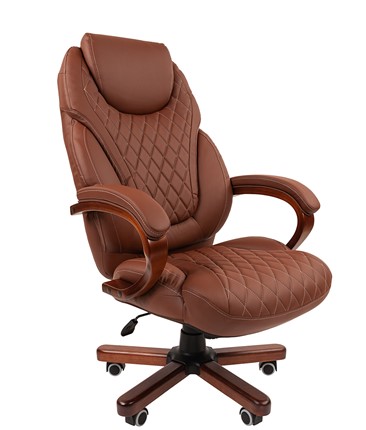 Кресло офисное CHAIRMAN 406, коричневый в Артеме - изображение