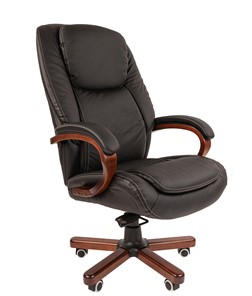 Кресло офисное CHAIRMAN 408 кожа черная в Артеме