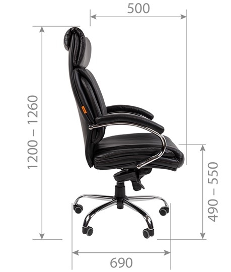 Офисное кресло CHAIRMAN 423 Экокожа черная в Артеме - изображение 4