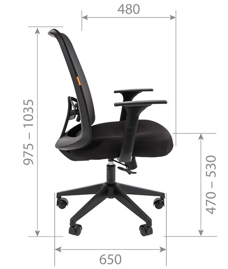Компьютерное кресло CHAIRMAN 535 LT Сетчатый акрил черный / Полиэстер черный в Артеме - изображение 5