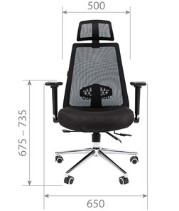 Кресло компьютерное CHAIRMAN 535 LUX сетчатый акрил черный / полиэстер черный в Артеме - предосмотр 4