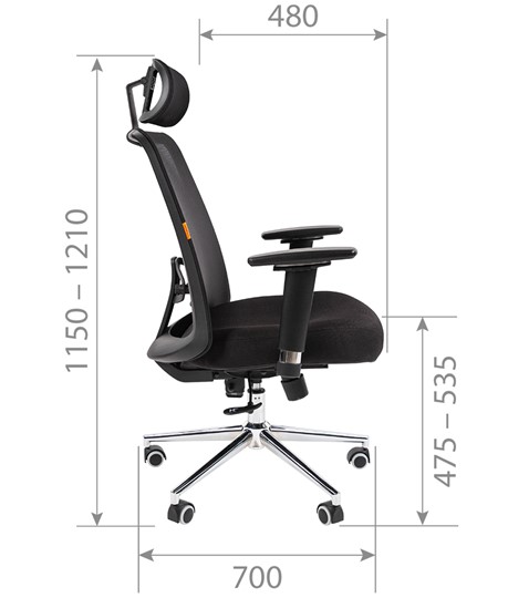 Кресло компьютерное CHAIRMAN 535 LUX сетчатый акрил черный / полиэстер черный в Артеме - изображение 5