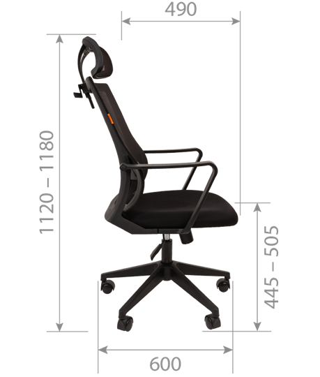 Кресло компьютерное CHAIRMAN 545 сетка/ткань черный в Артеме - изображение 4