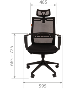 Кресло компьютерное CHAIRMAN 545 сетка/ткань черный в Артеме - предосмотр 3