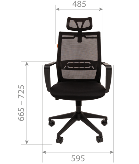 Кресло компьютерное CHAIRMAN 545 сетка/ткань черный в Артеме - изображение 3