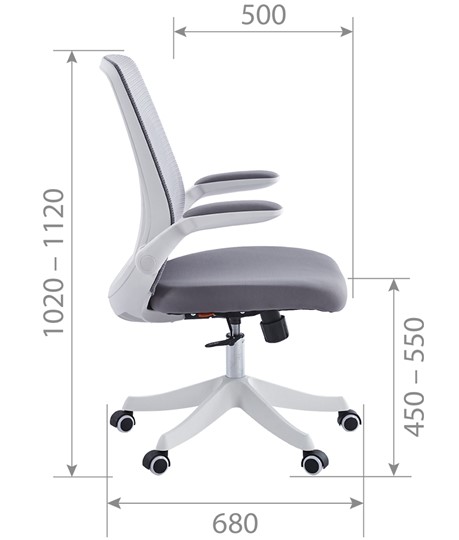Компьютерное кресло CHAIRMAN 565, сетчатый акрил серый / полиэстер серый в Артеме - изображение 4