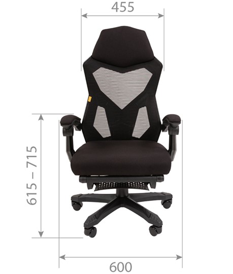 Кресло CHAIRMAN 571 с подставкой для ног , Сетчатый акрил черный / Полиэстер черный в Артеме - изображение 6