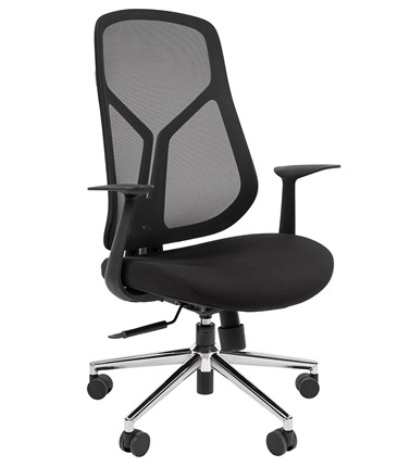 Кресло компьютерное CHAIRMAN 588 Сетчатый акрил черный / Ткань полиэстер черный в Артеме - изображение
