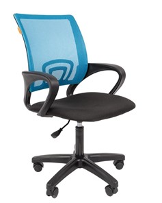 Кресло CHAIRMAN 696 black LT, голубое в Находке
