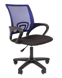 Кресло компьютерное CHAIRMAN 696 black LT, синий в Артеме - предосмотр