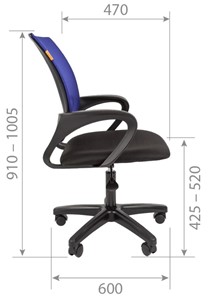Кресло компьютерное CHAIRMAN 696 black LT, синий в Артеме - предосмотр 4