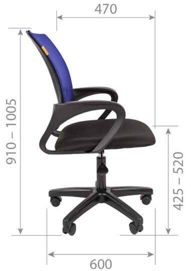 Кресло компьютерное CHAIRMAN 696 black LT, синий в Артеме - изображение 4