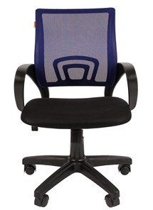 Офисное кресло CHAIRMAN 696 black Сетчатый акрил DW61 синий в Артеме - предосмотр 1