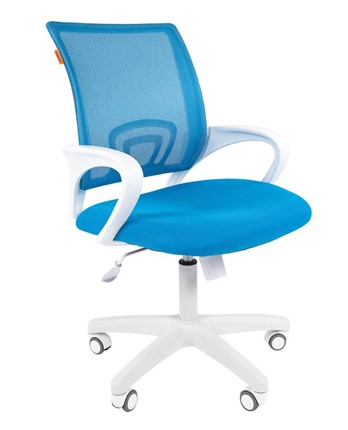 Компьютерное кресло CHAIRMAN 696 white, tw12-tw04 голубой во Владивостоке - изображение