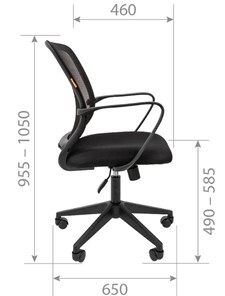 Кресло компьютерное CHAIRMAN 698 black TW, ткань, цвет оранжевый в Артеме - предосмотр 4